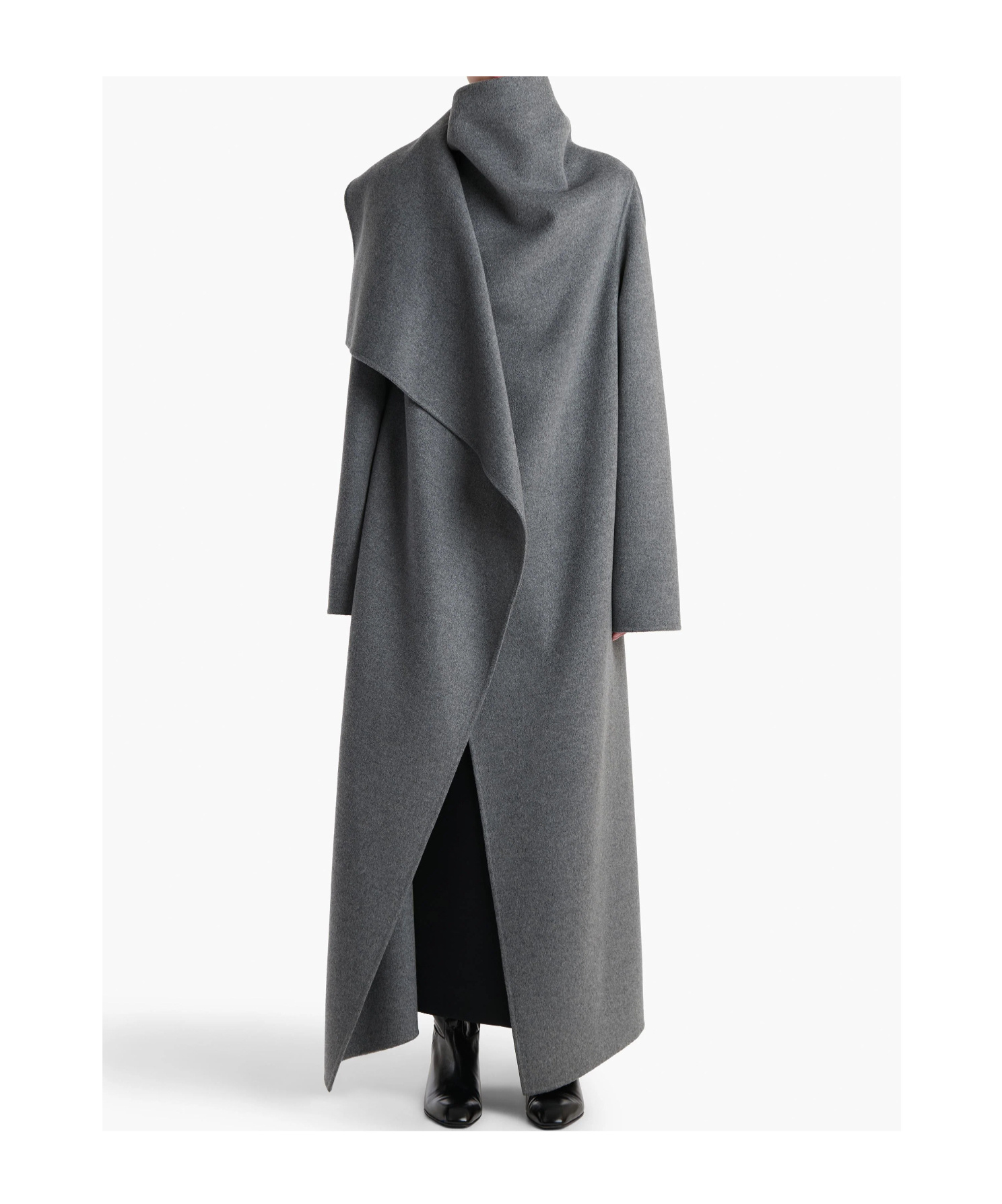 Khaite Levitt Cashmere Wrap Coat In Gray