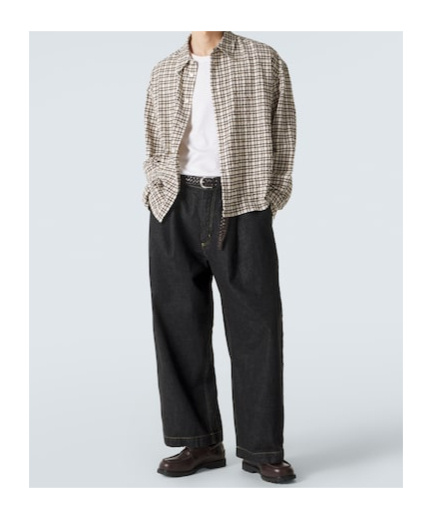 Studio Nicholson Checked-pattern Button-fastening Shirt In Brown