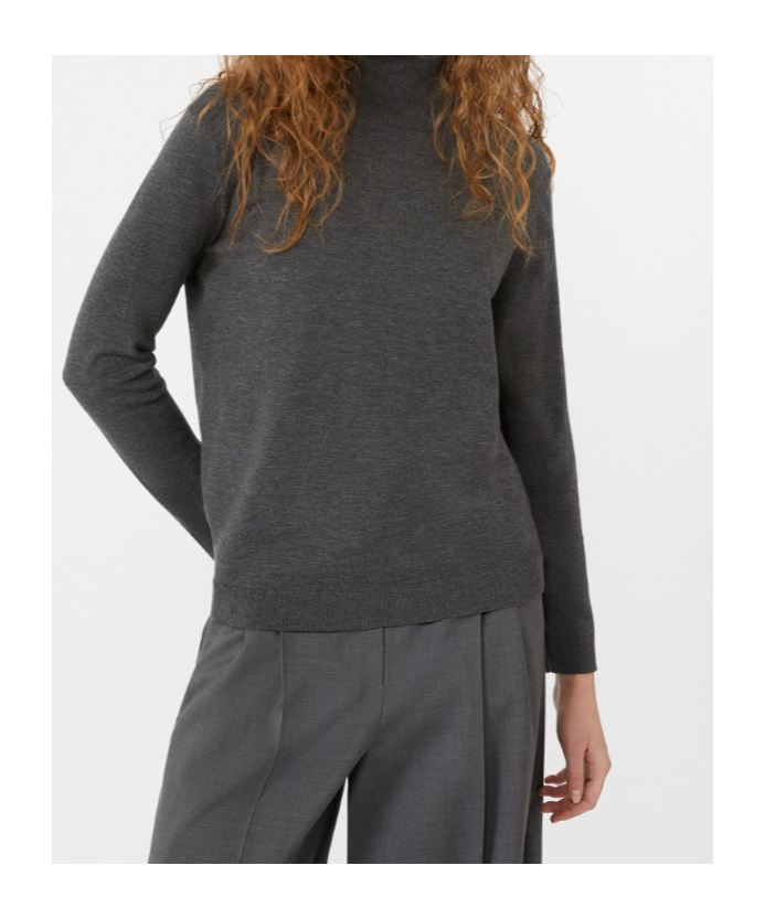 Weekend Max Mara Multif Turtleneck Stretch Viscose Top In Gray