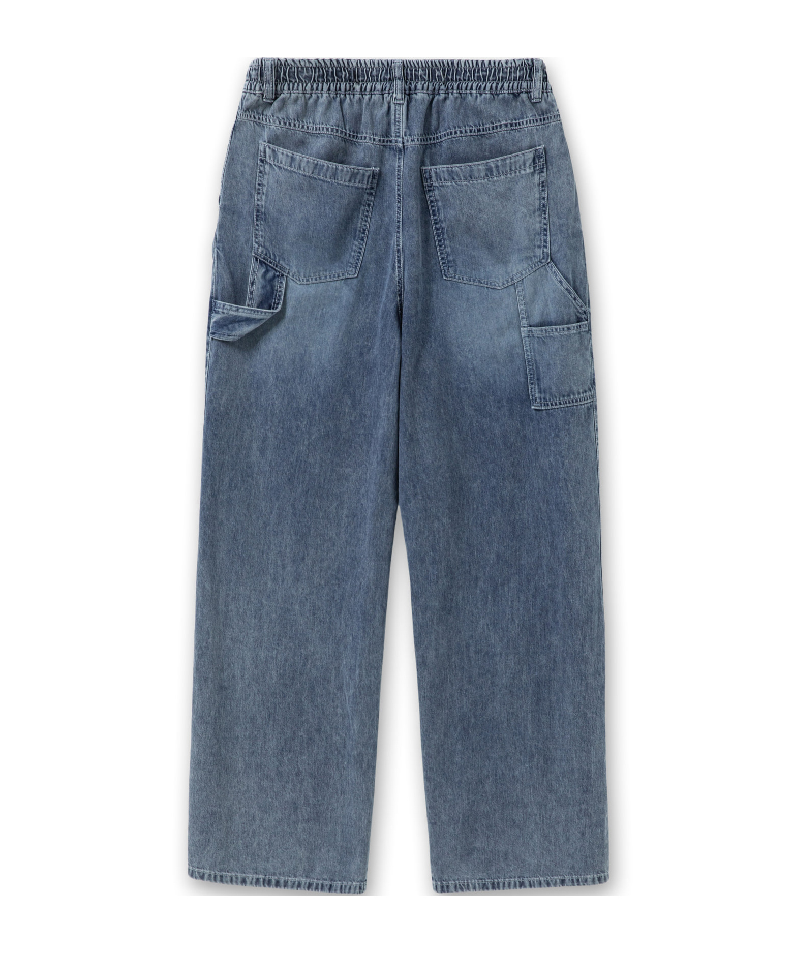 Wooyoungmi Blue One-tuck Banding Denim Pants In Blue