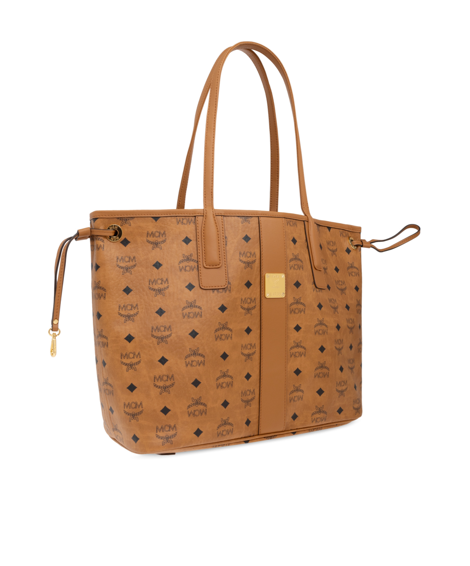 Mcm Printed Leather Medium Liz Shopping Bag In Brown