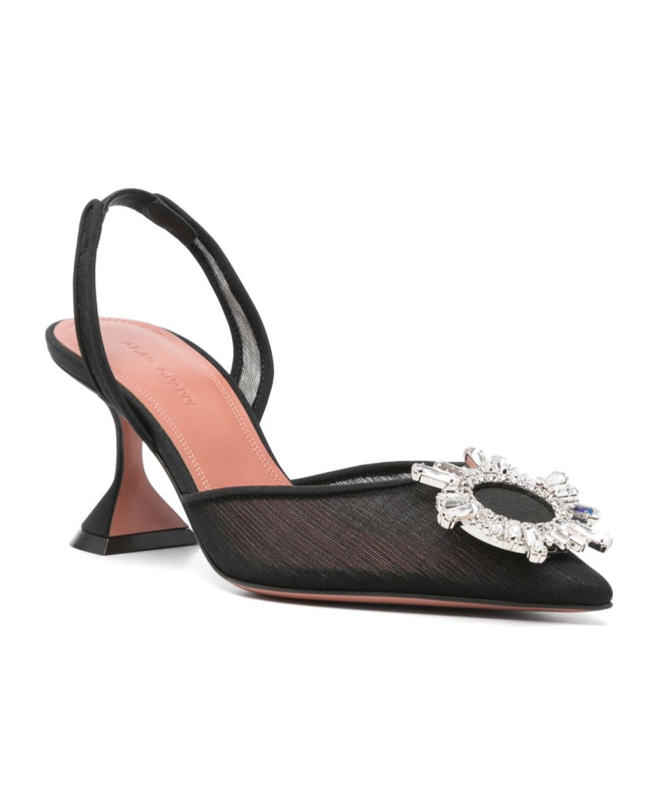 Shop Amina Muaddi Begum Heeled Sandals In Black
