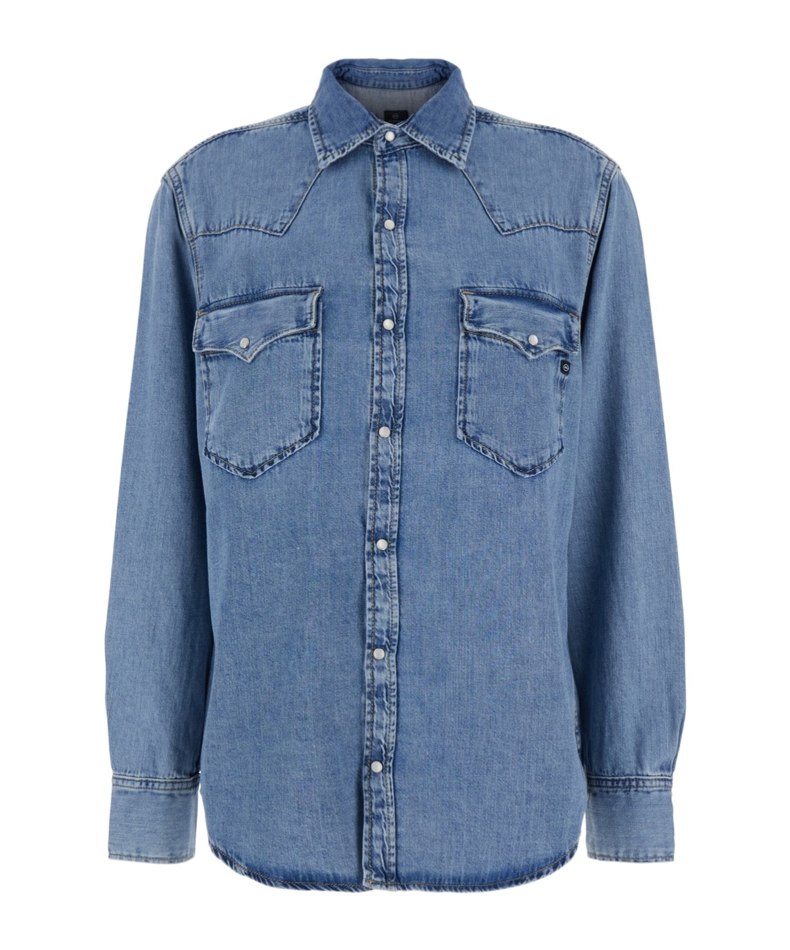 Ag Blue Shirt With Classic Collar In Blue