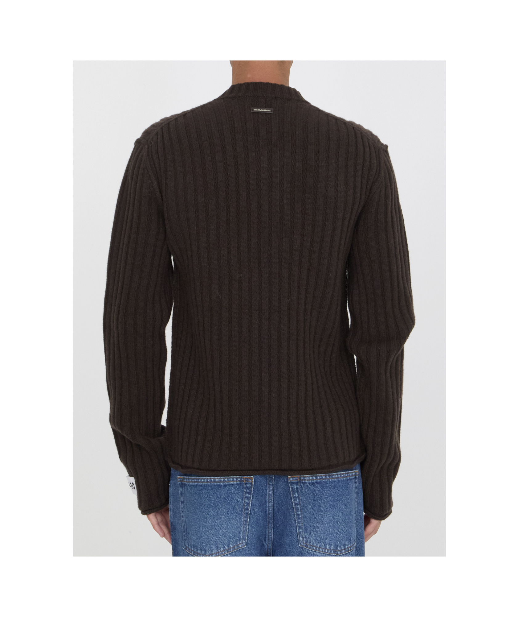 Dolce & Gabbana Man Sweater Dark Brown Size 40 Virgin Wool In Black