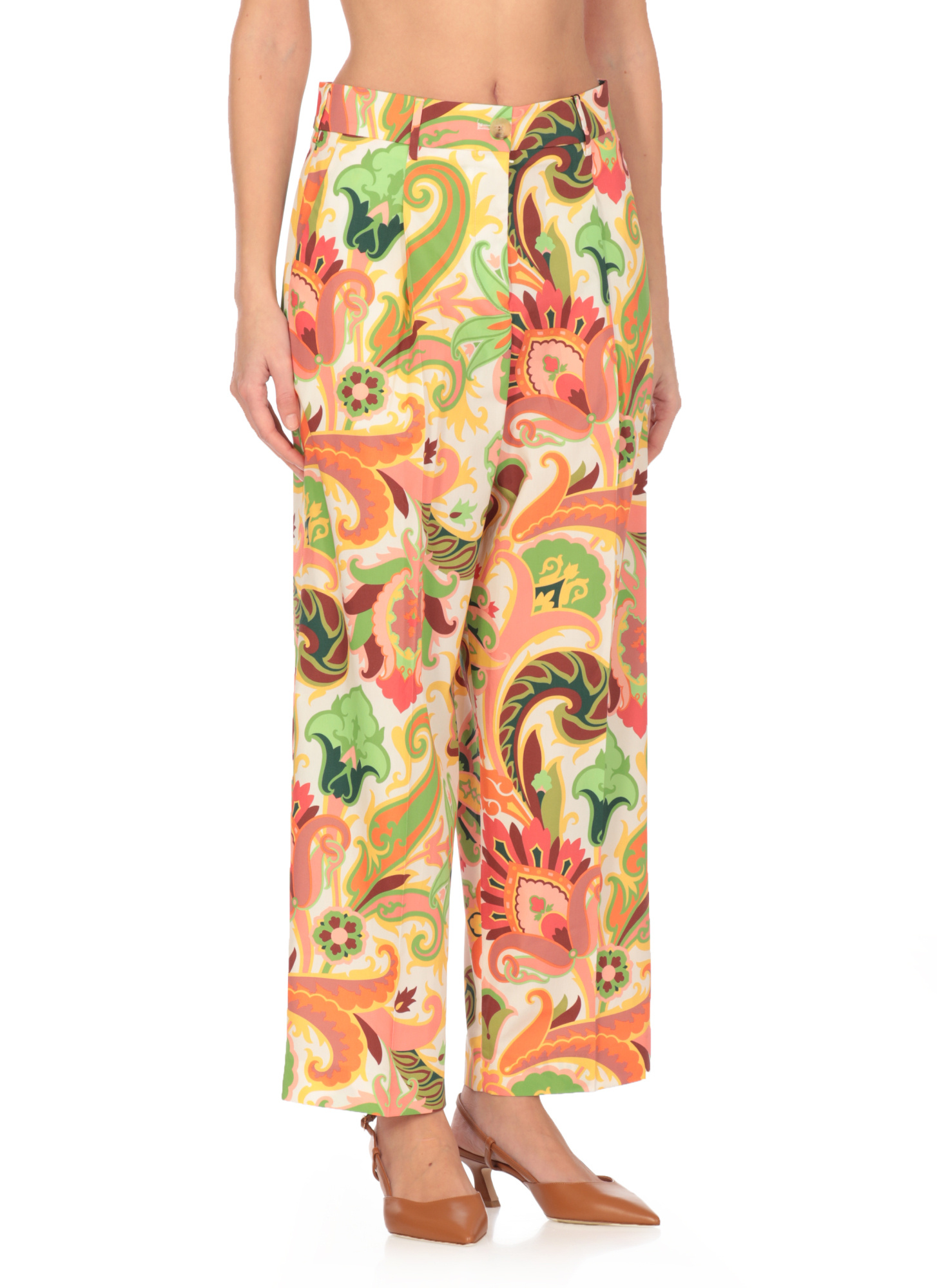 Etro Paisley-patterned Straight-leg Trousers With Mid-rise Fit In Multi