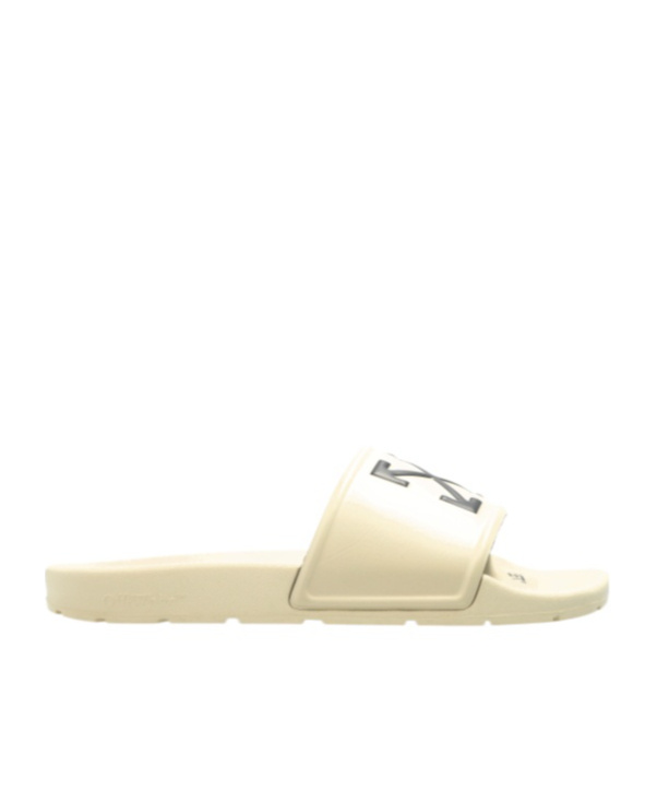 Off-white Arrow Detail Slides In Neutral