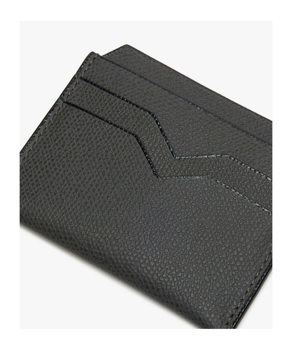 Valextra Calf Leather Card Holder In Black