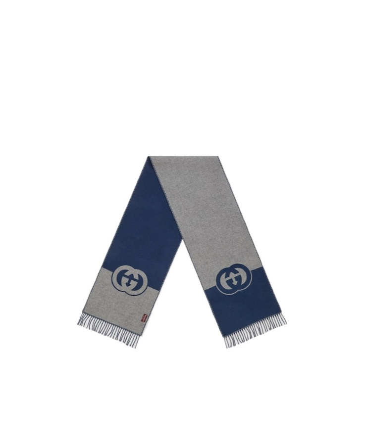 Gucci Interlocking G Scarf In Blue