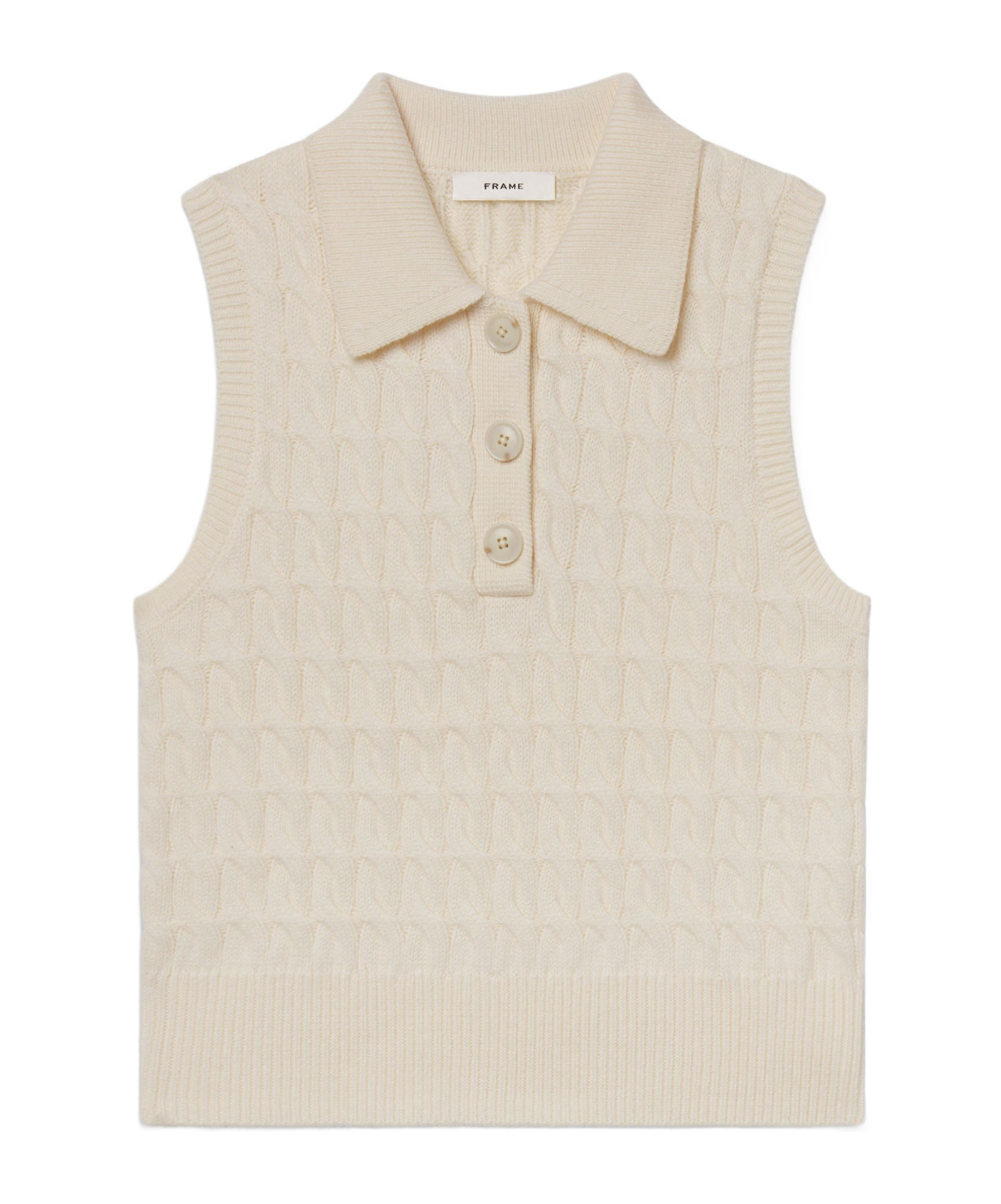 Frame Cable Knit Vest In Brown