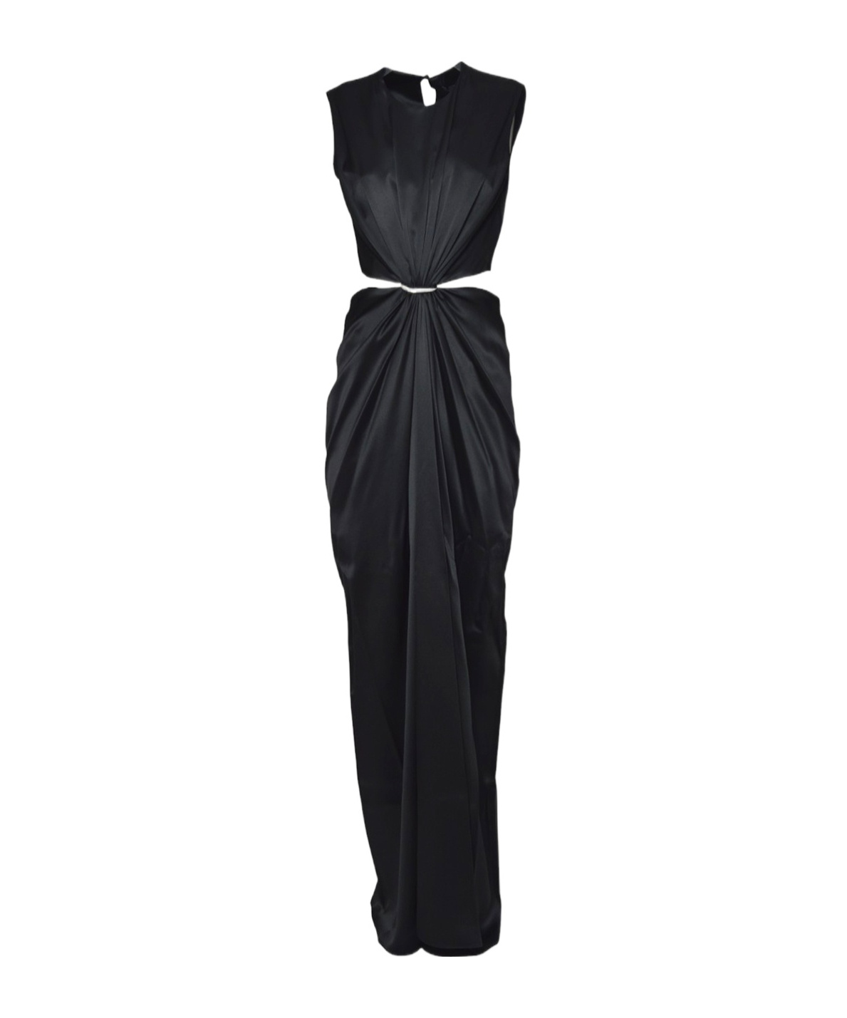 Max Mara Women Panaro Silk Satin Dress In Hourglass In Black