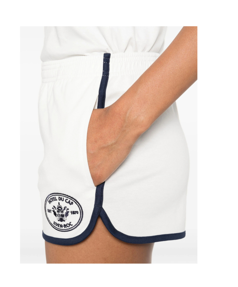 Sporty And Rich Elastic Waist Shorts In White