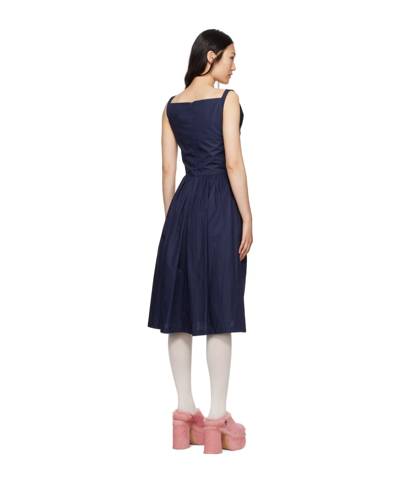 Vivienne Westwood Navy Sunday Midi Dress In Black