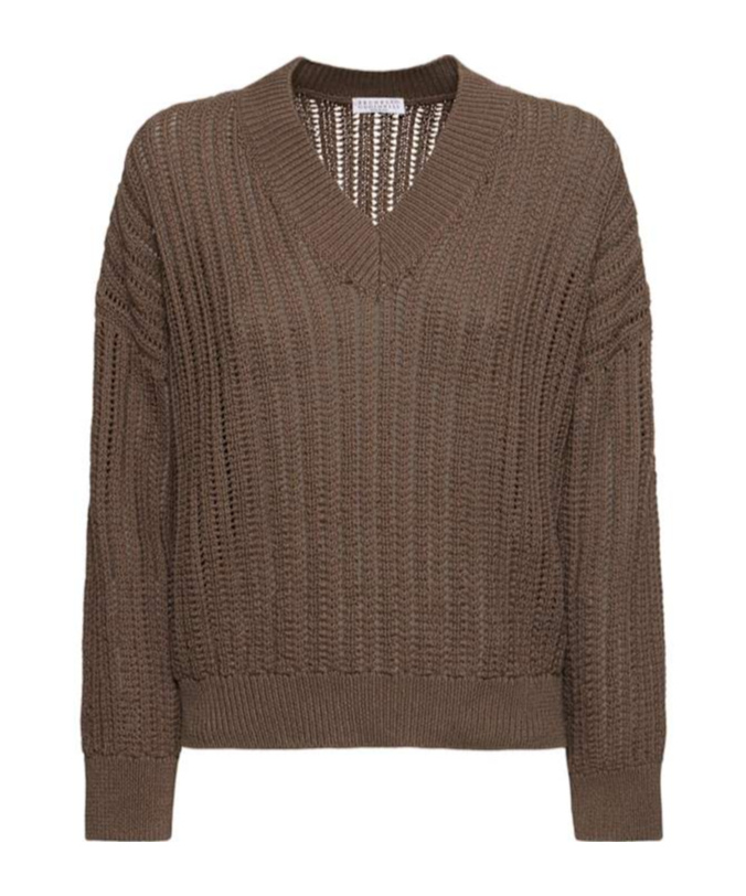 Brunello Cucinelli Hollow V-neck Sweater