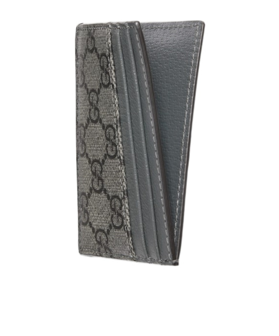 Gucci Gg Monogram Card Holder In Gray