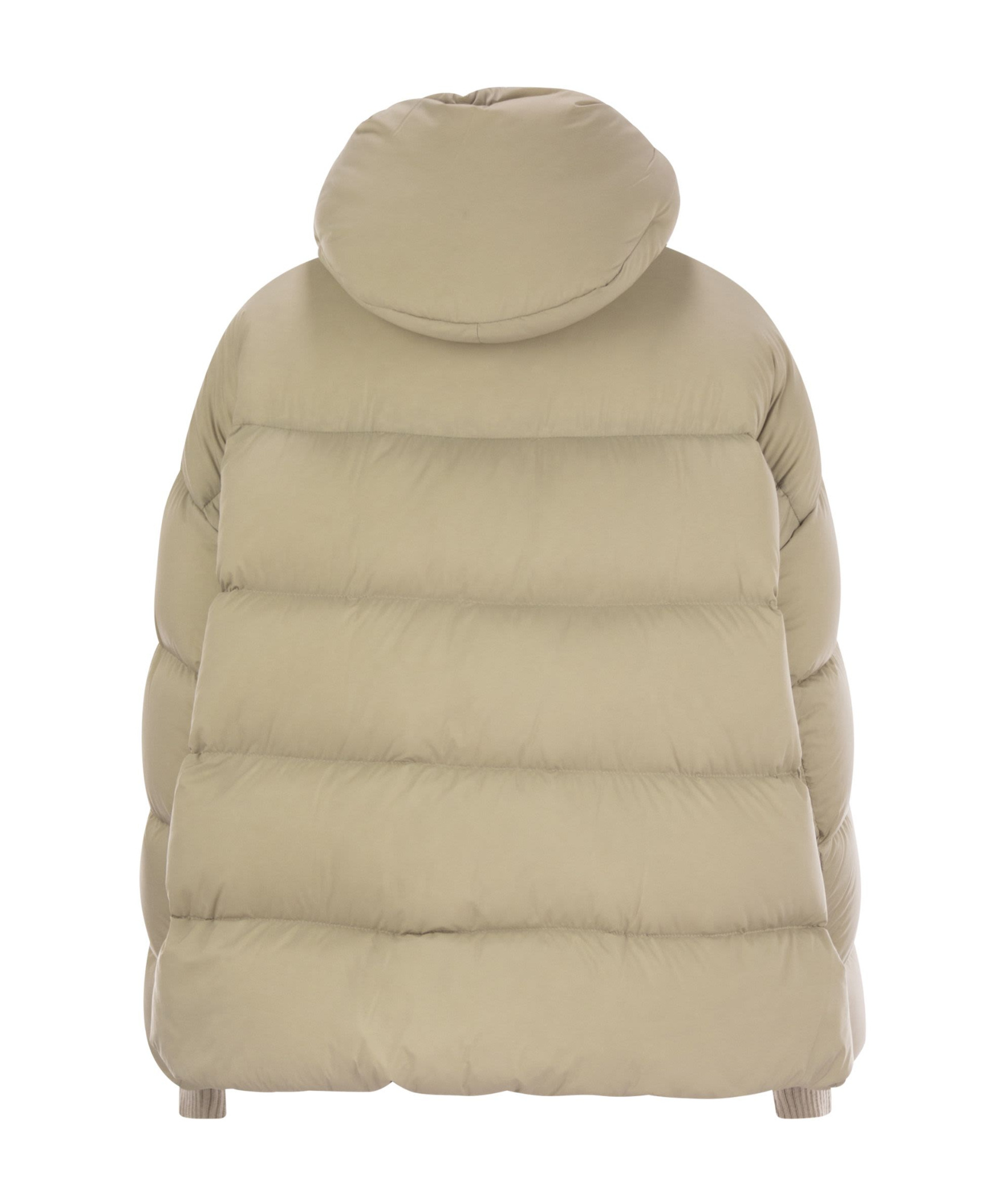 Herno Nylon Microfibre Bomber Jacket In Nude