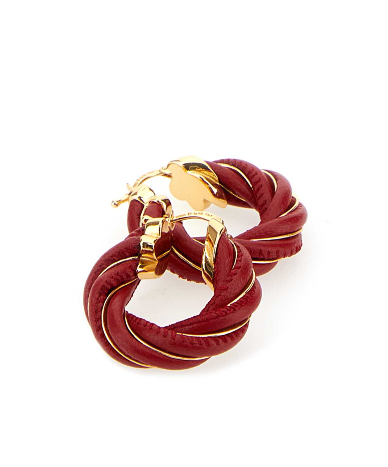 Bottega Veneta Red Twist Earrings In Red