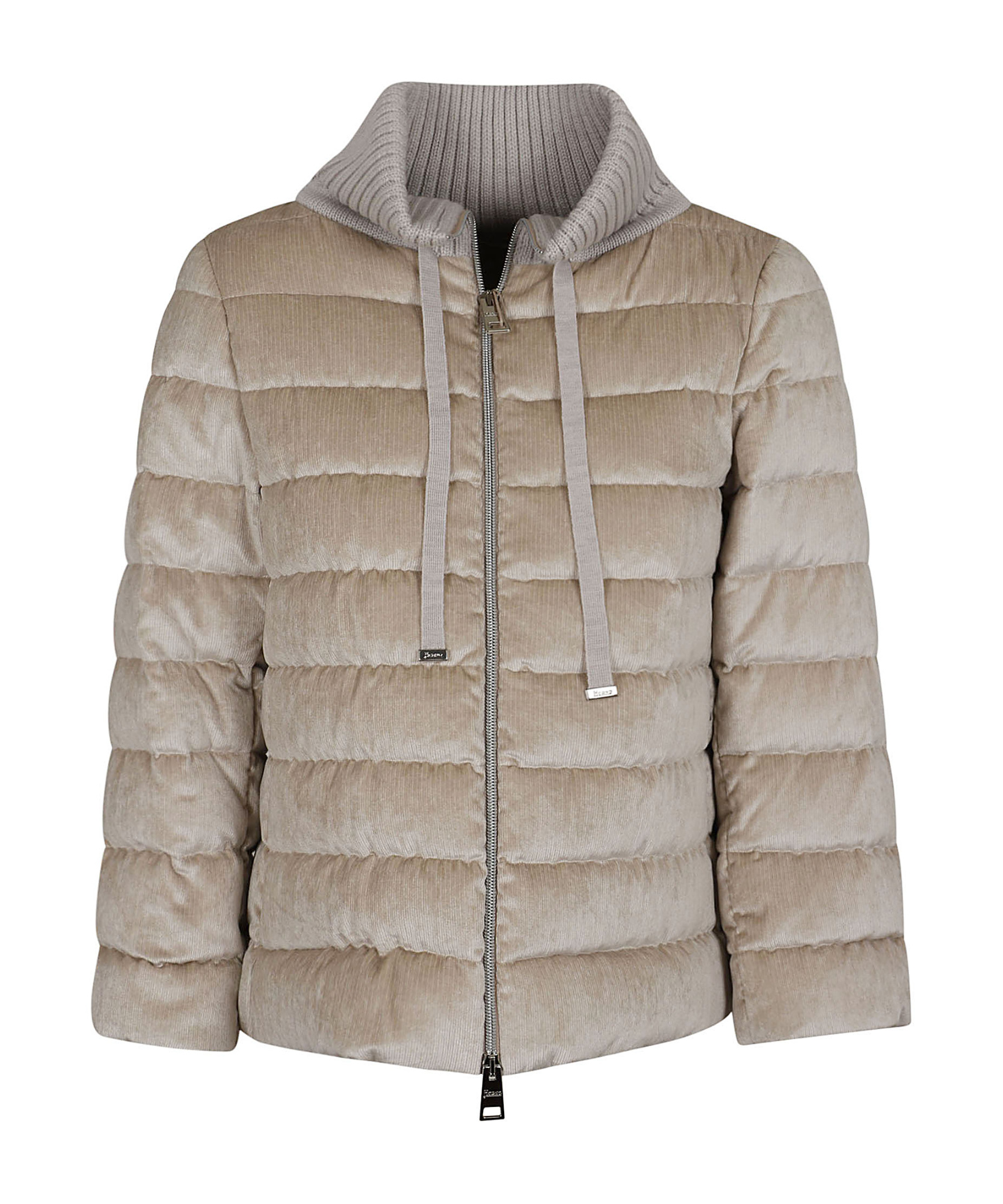 Herno Quilted Jacket In Chantilly Velvet In Nude