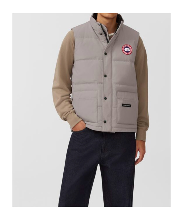 Canada Goose Mens Freestyle Padded Slim-fit Shell-down Gilet Limestone In Gray