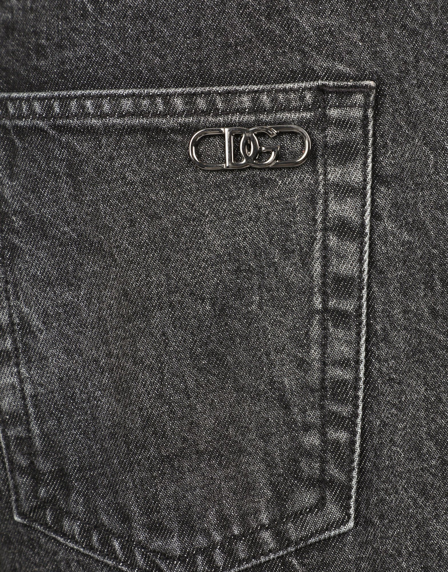 Dolce & Gabbana Denim Trousers With Belt Loops In Black