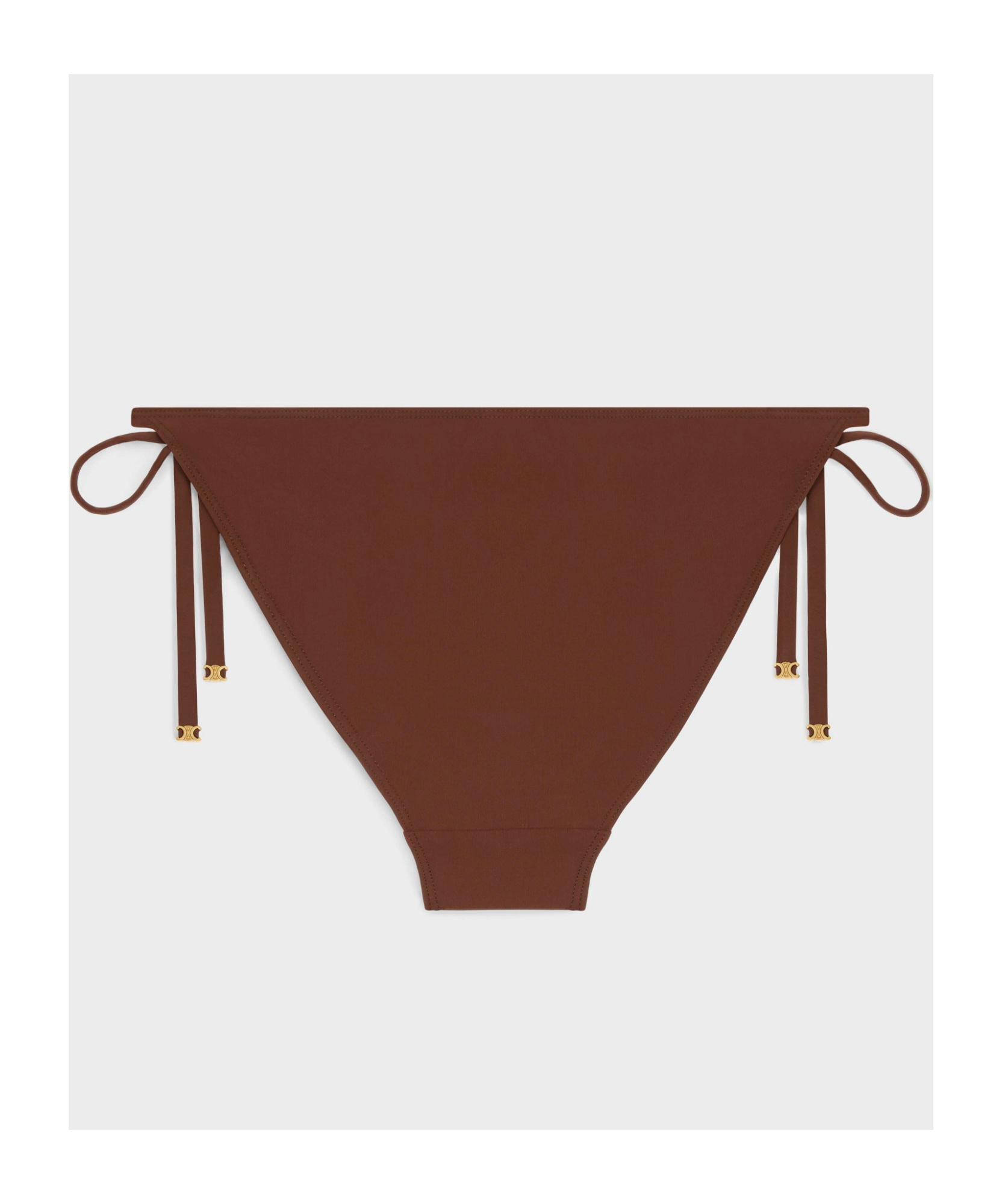 Celine Triomphe Swimsuit Botton In Matte Jersey In Brown