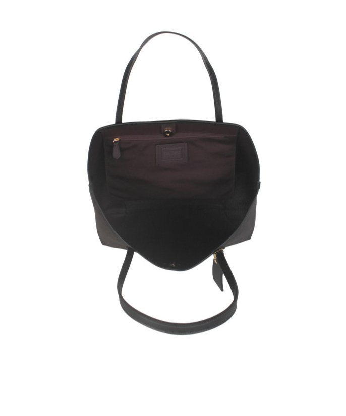 Coach Logo Printed Handbag In Black