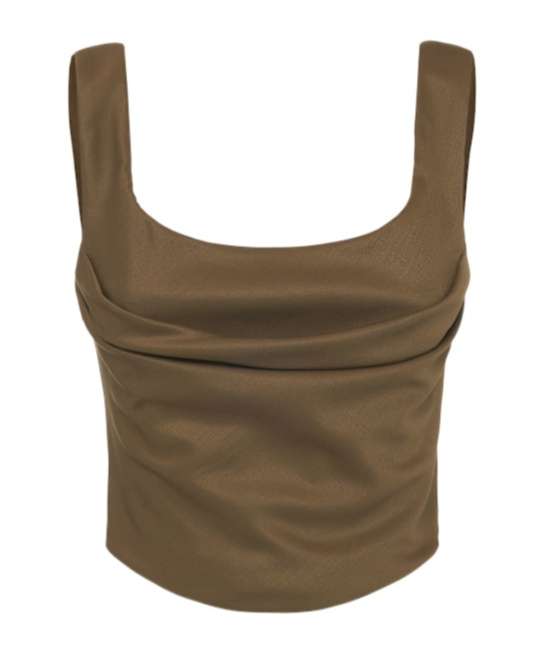 Giuseppe Di Morabito Draped Wool Top In Olive Green