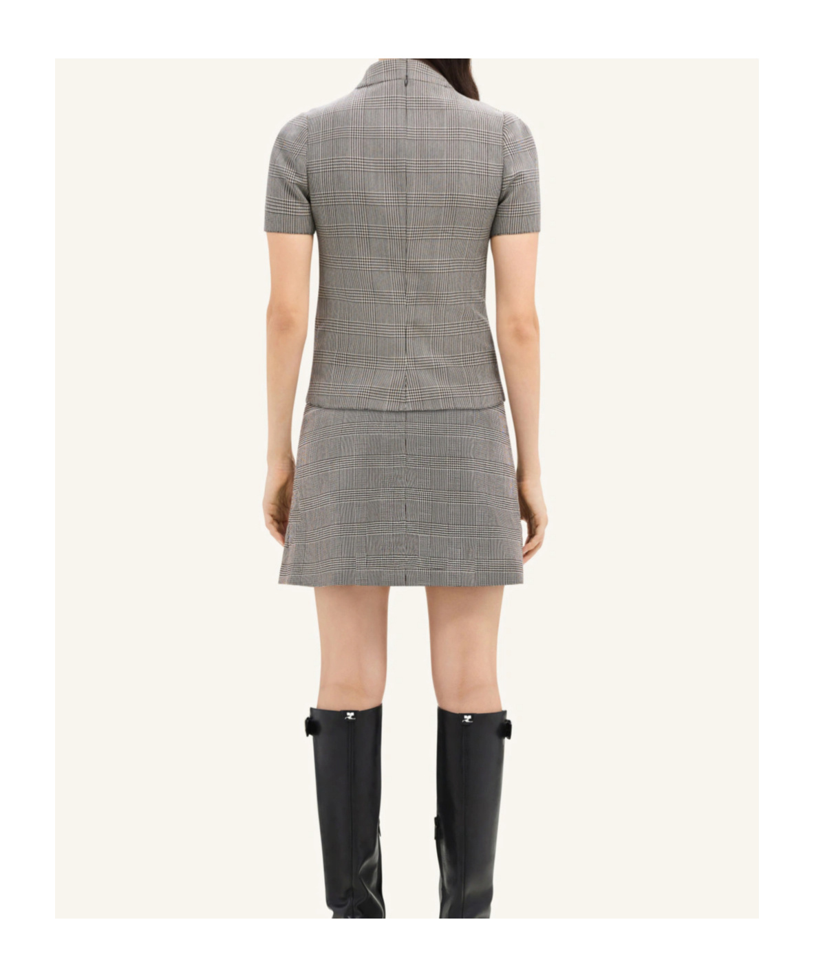 Courrèges A-line Checked Miniskirt In Gray