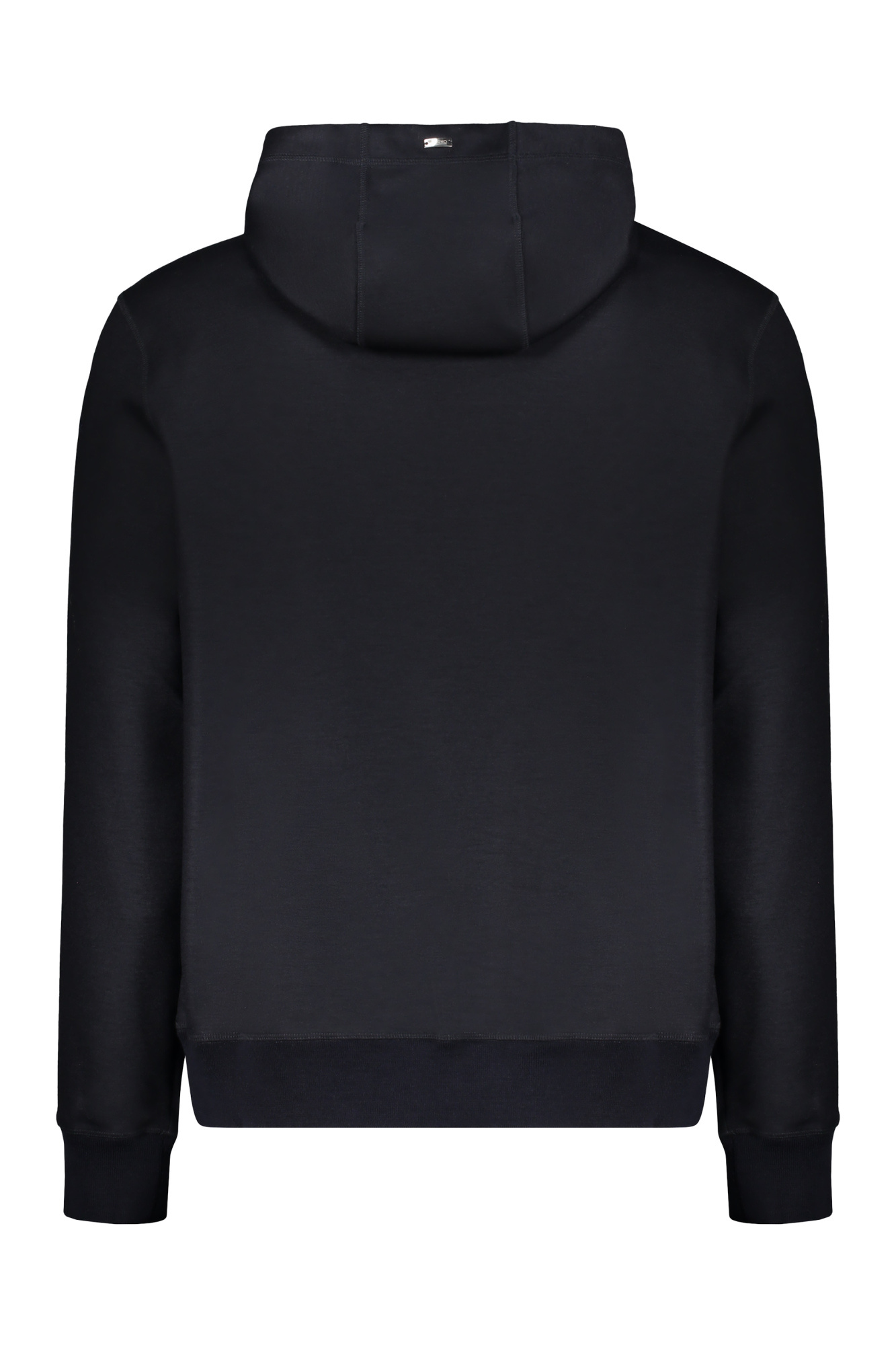 Herno Ribbed-cuff Hoodie In Black