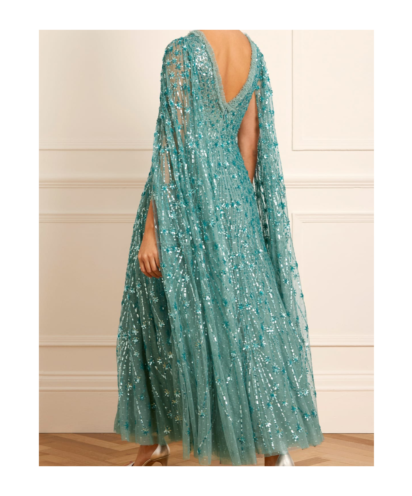 Needle & Thread Sequin-embellished Gown In Blue