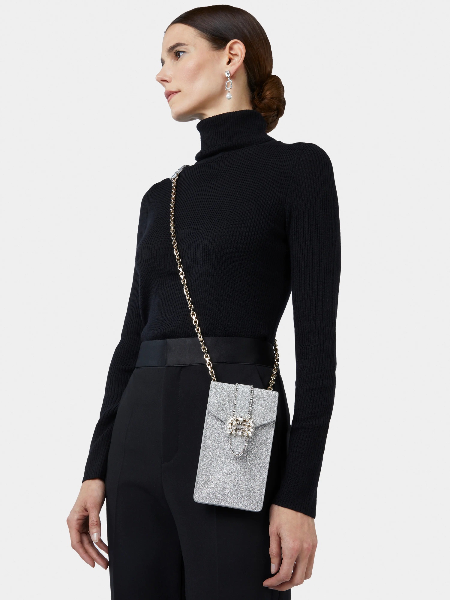 Roger Vivier Mini Shoulder Bag In Gray