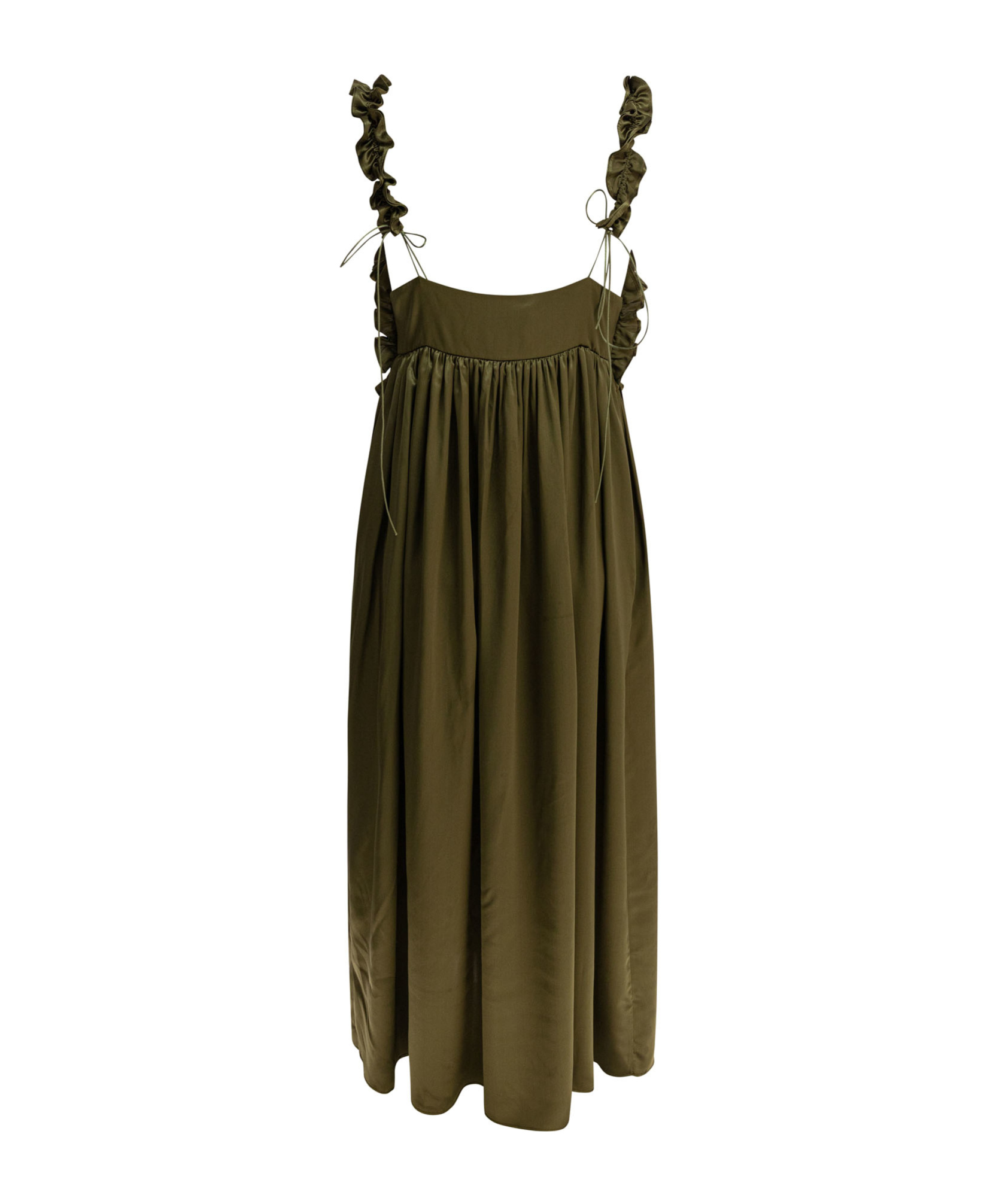 Cecilie Bahnsen Long Length Ruffle Detail Sleeveless Dress