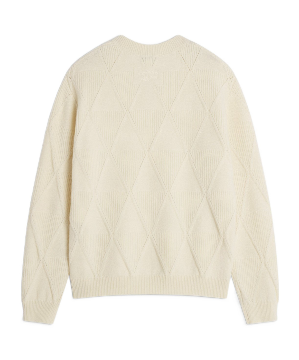 Maison Kitsuné Textured Wool Argyle Jumper In Neutral