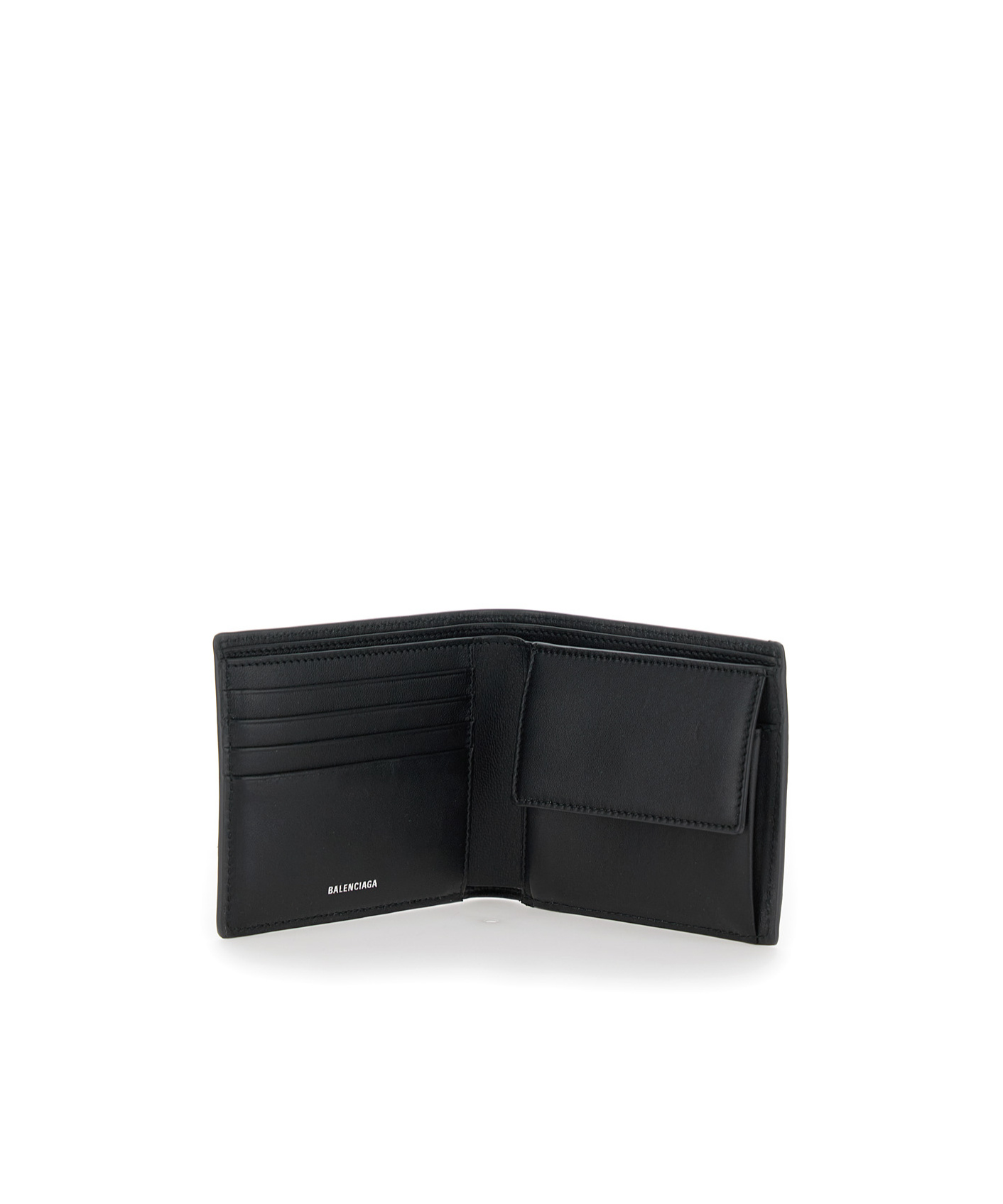 Balenciaga Bi-fold Leather Wallet In Black