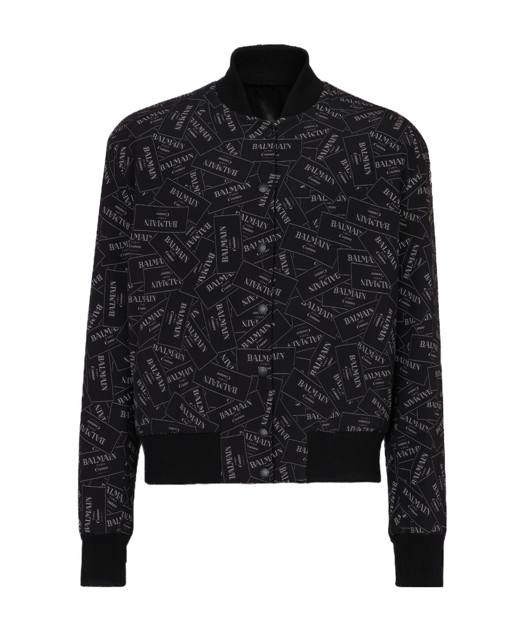 BALMAIN PRINTED BALMAIN LABEL BOMBER JACKET