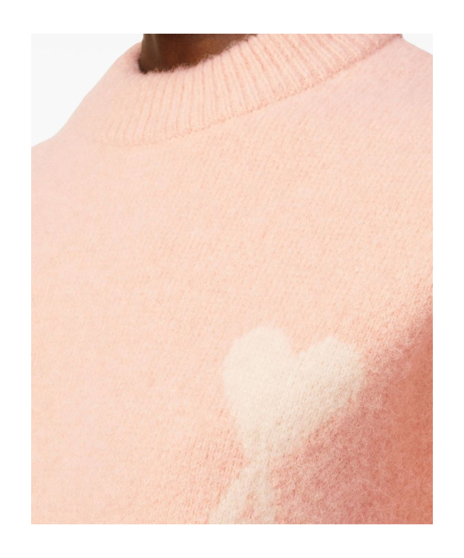 Ami Alexandre Mattiussi Ami De Caur Alpaca And Wool-blend Sweater In Pink