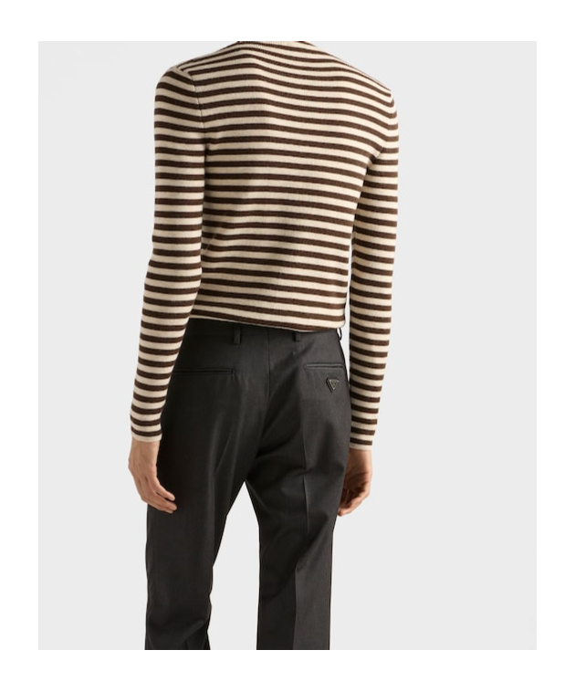 Prada Superfine Wool Crew-neck Sweater In Multi