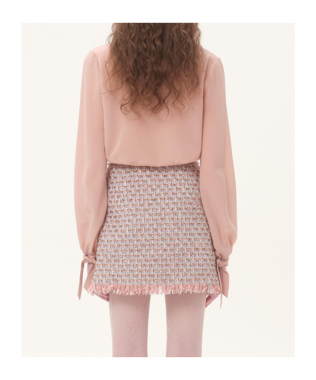 Valentino Silk Fringed Blouse In Pink