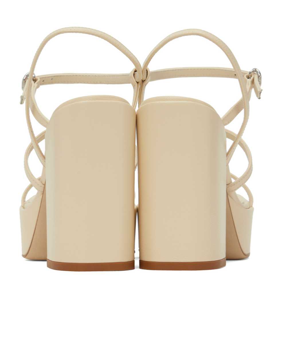 Aeyde Katalin Platform Leather Sandals In Nude