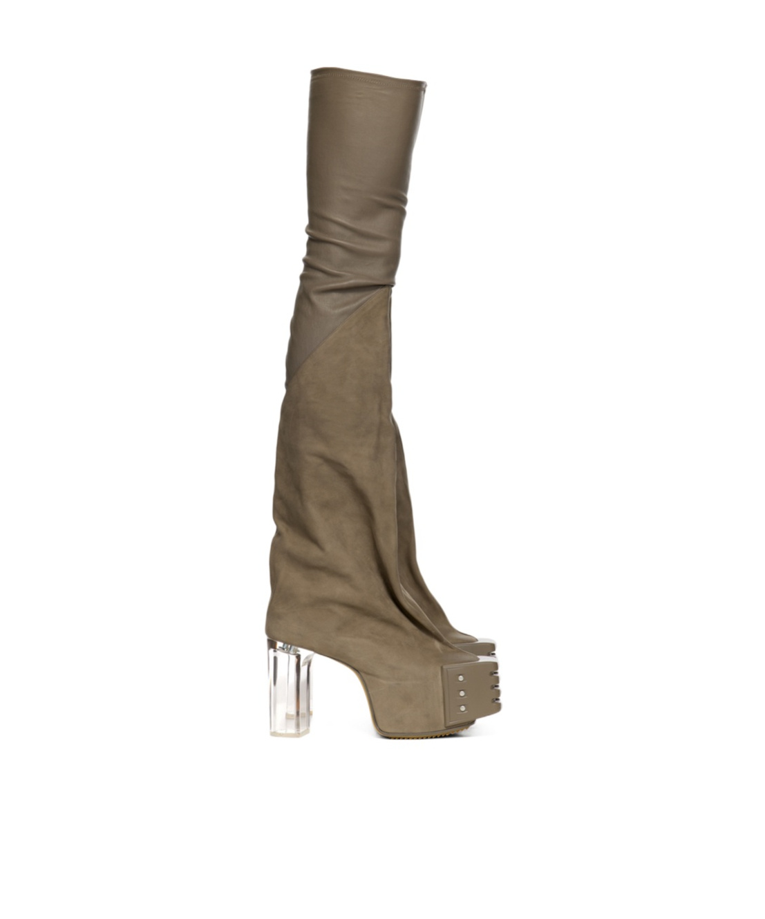 Rick Owens Tall, Thick-soled Boots In Brown