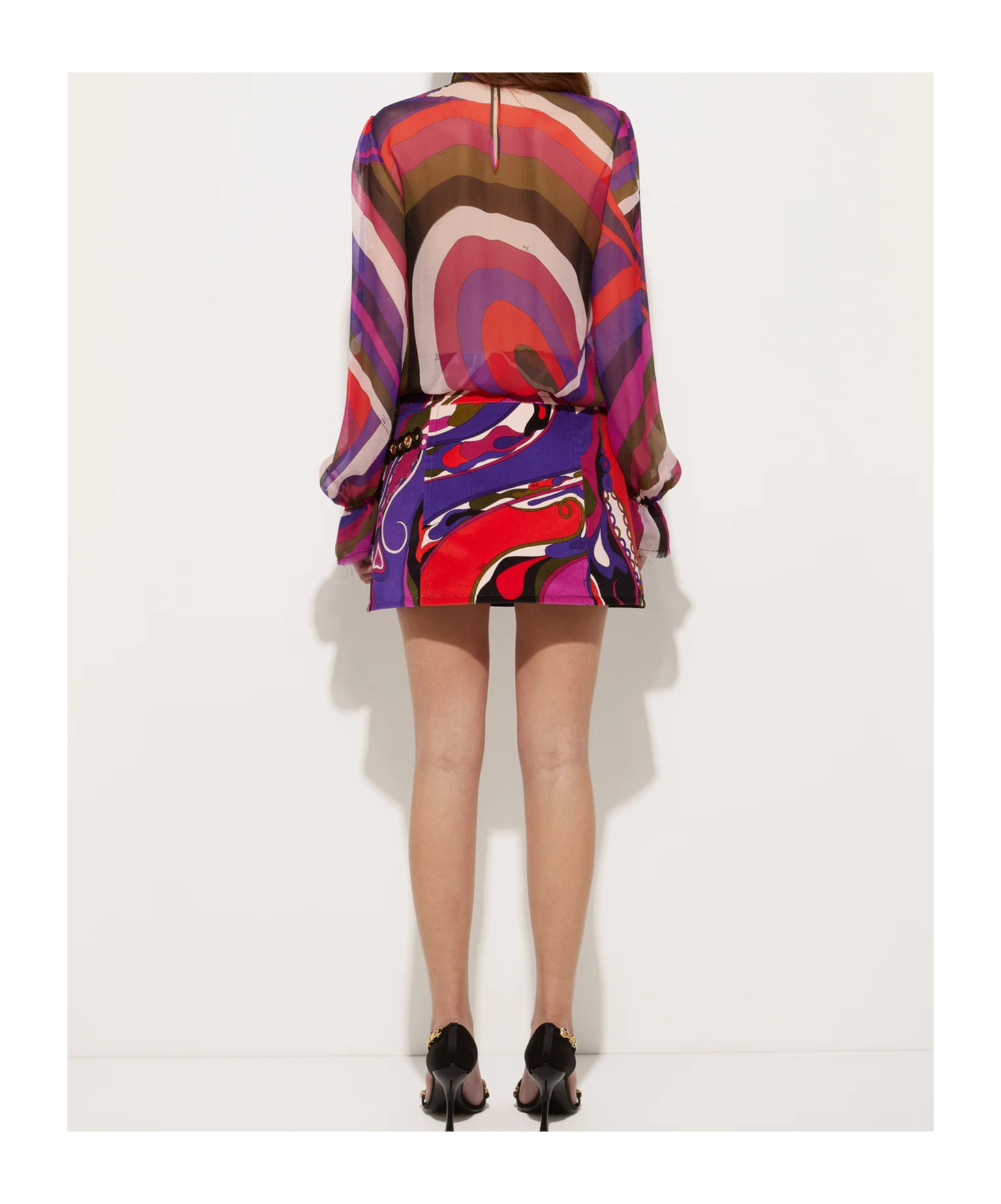 Pucci Orchidee Print Mini Skirt In Multi