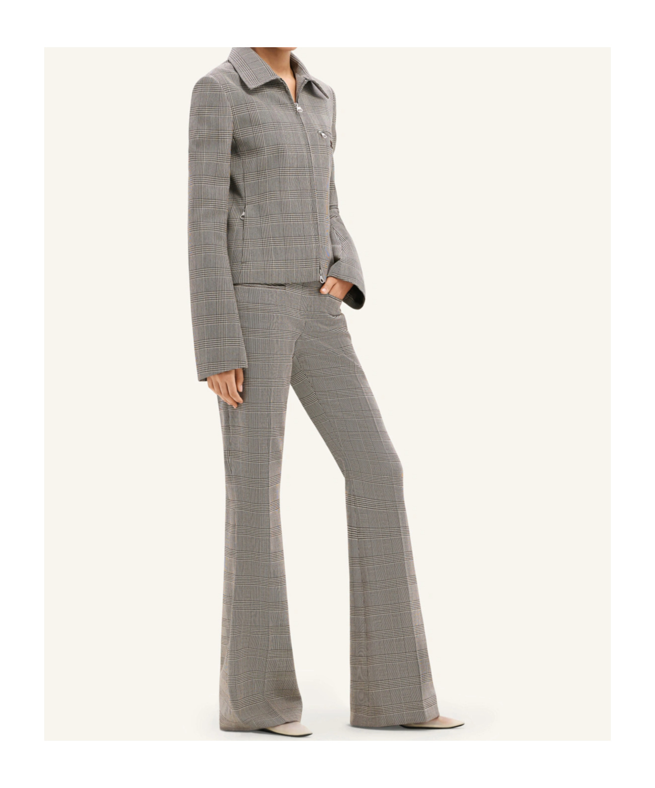 Courrèges Wool Casual Pants In Gray