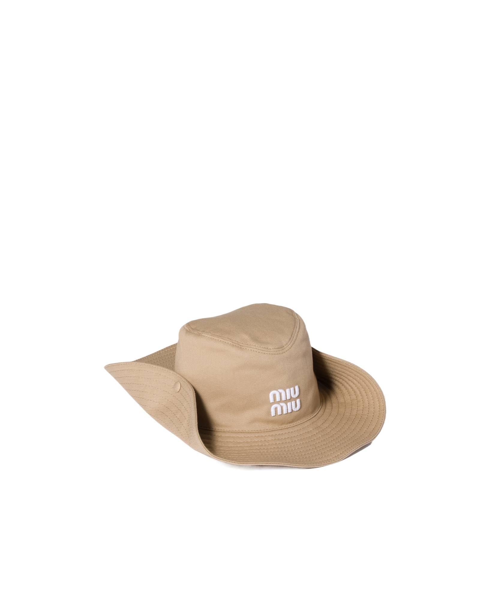 Miu Miu Drill Hat In Khaki/white