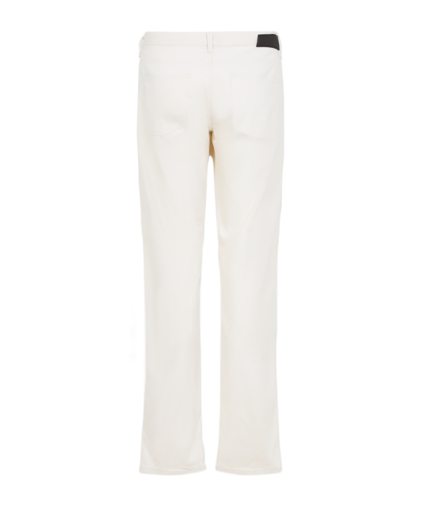 Giorgio Armani Straight-leg Trousers In Luxurious Cotton-silk Blend In White
