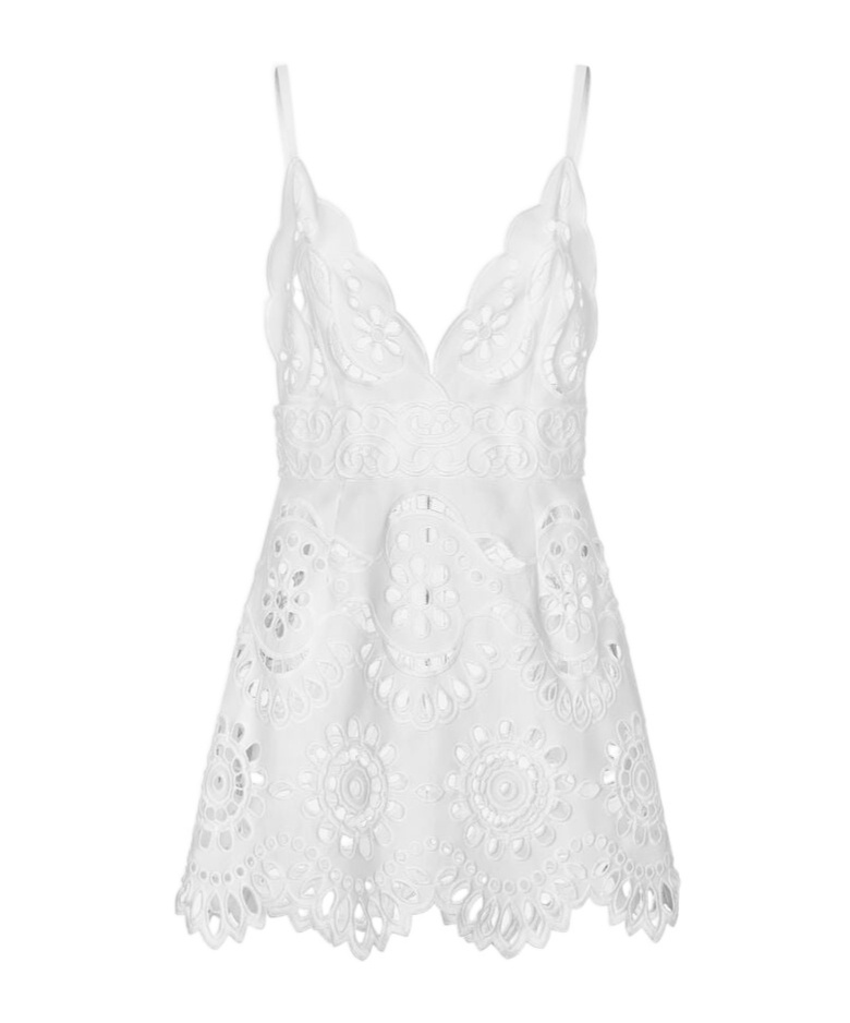 Dolce & Gabbana Cotton Minidress With Straps And Cut-out Detailing In White