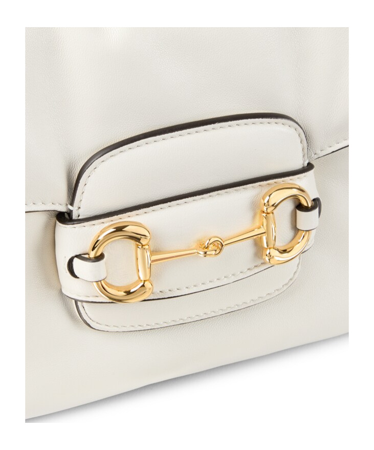 Gucci Horsebit 1955 Aura Small Shoulder Bag In White