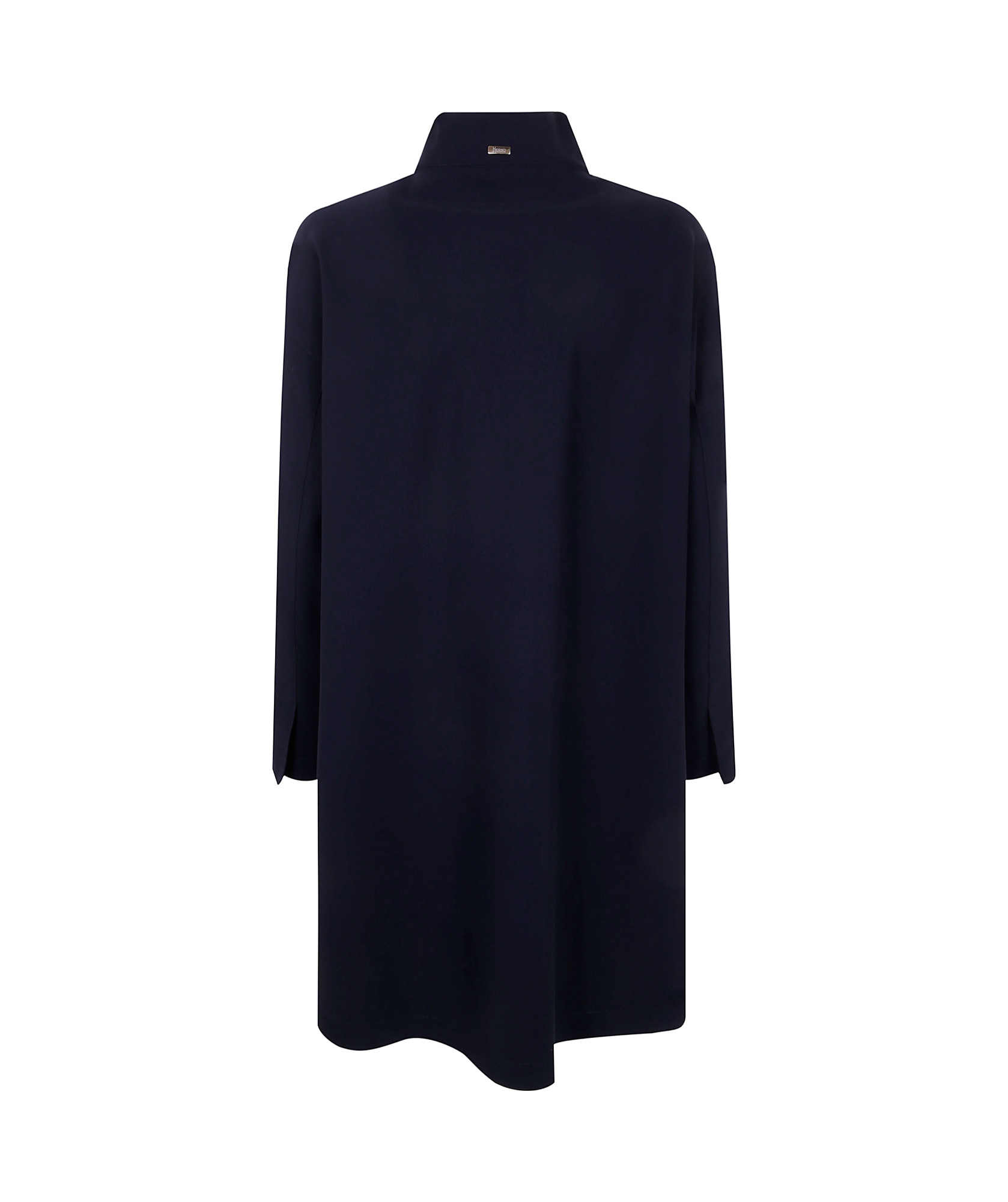 Herno Band-collar Buttoned Coat In Black