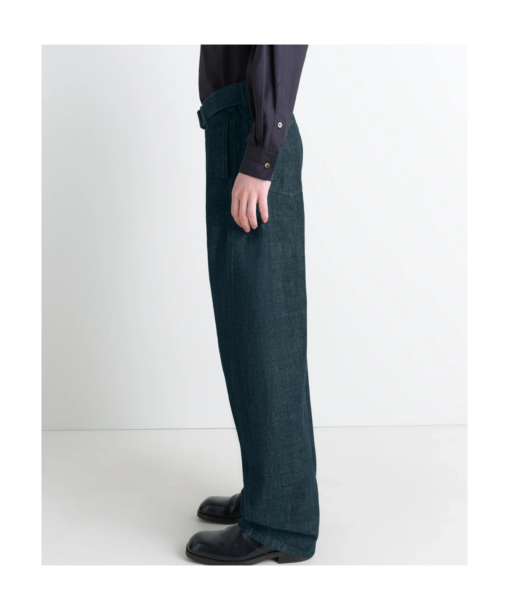 Lemaire Adjustable-strap Jeans In Blue