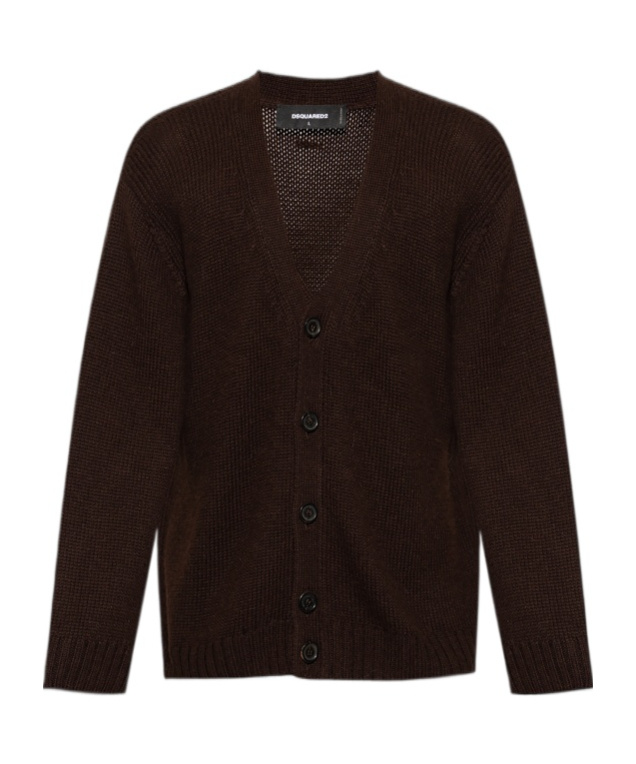 Dsquared2 Alpaca Wool Cardigan In Black
