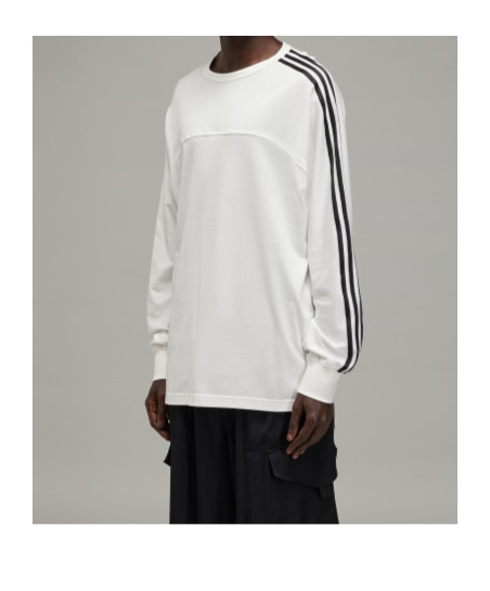 Y-3 3-stripes L/s T-shirt In White