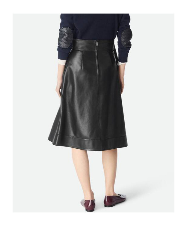 Bottega Veneta Leather A-line Skirt